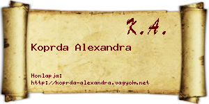 Koprda Alexandra névjegykártya